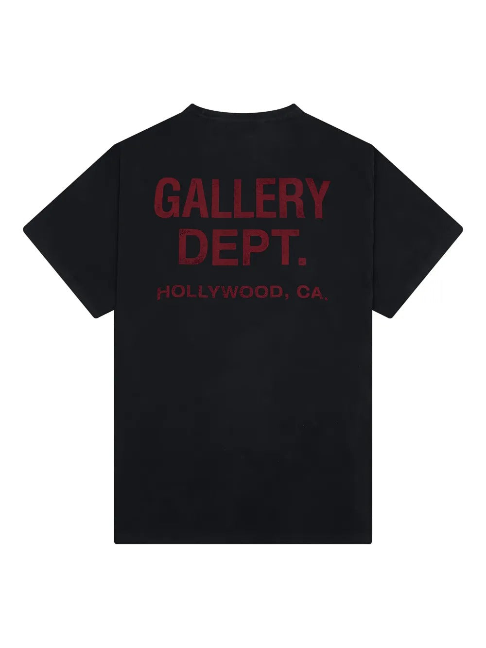 Black t-shirt, back view