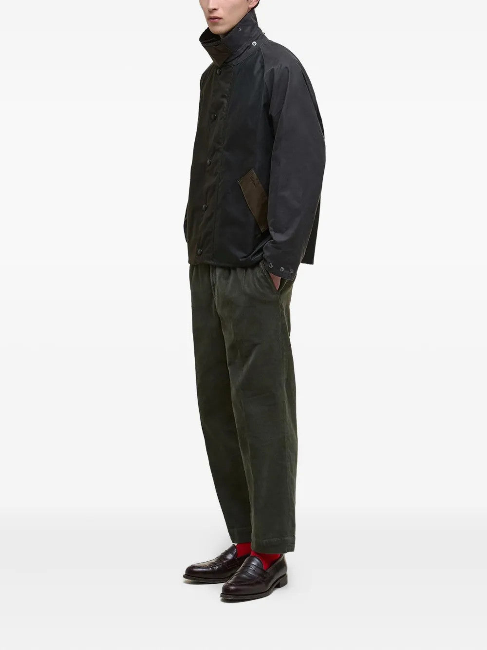 Green jacket, full body view