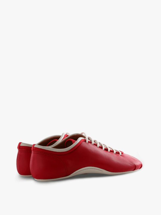 Red shoes, side view