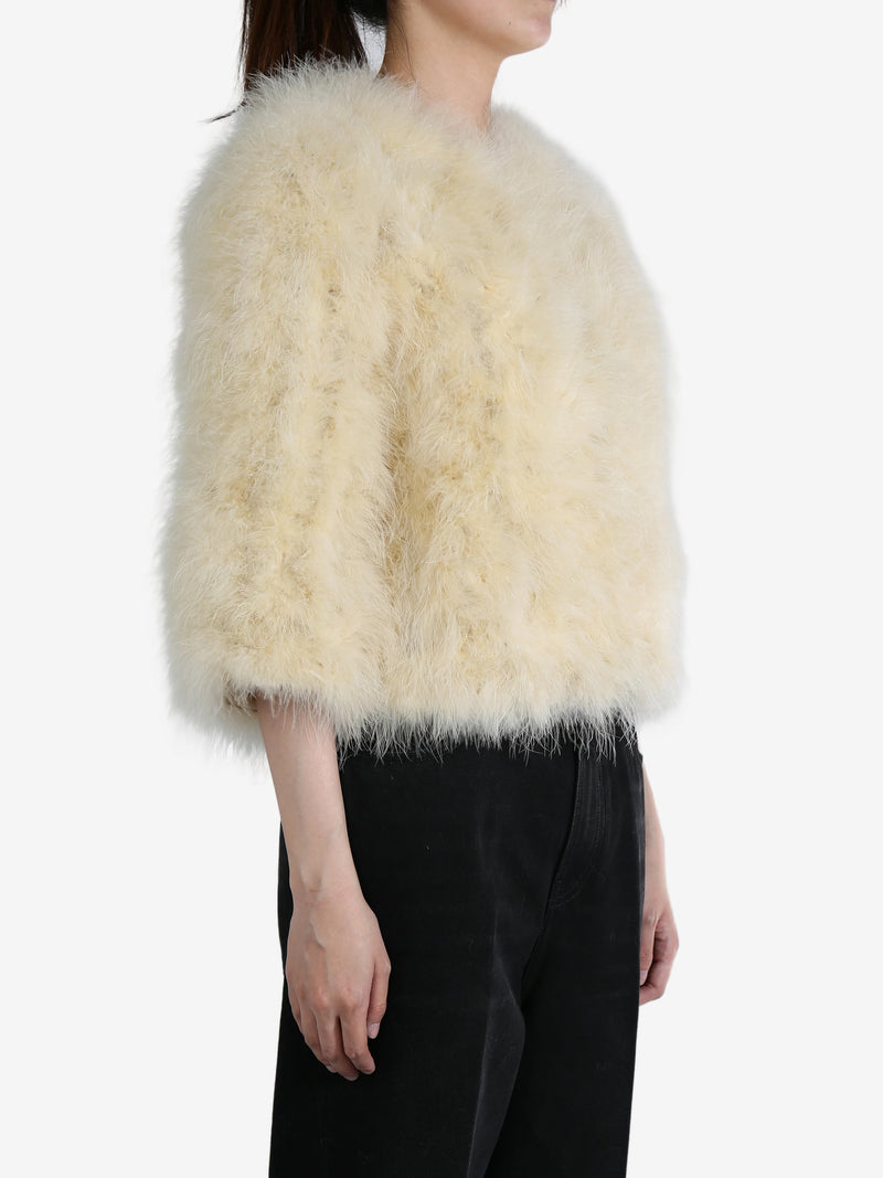 YVES SALOMON - Women Cropped Feather Jacket