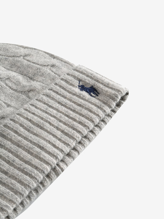 Close up of grey hats, showing texture of the cashmere and wool fabric