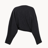 Black top, back view