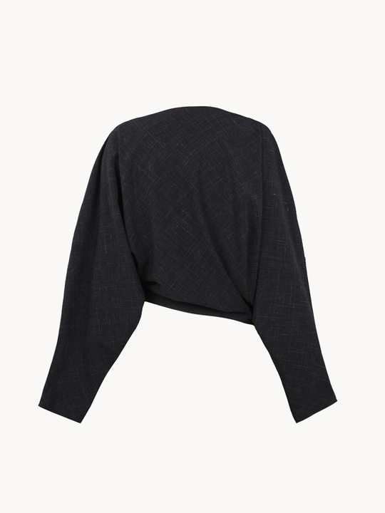Black top, back view