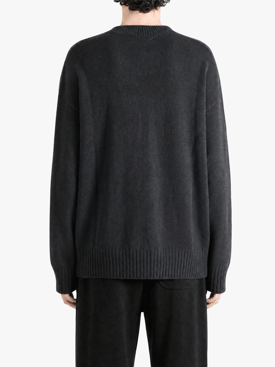Black knitwear, full body view