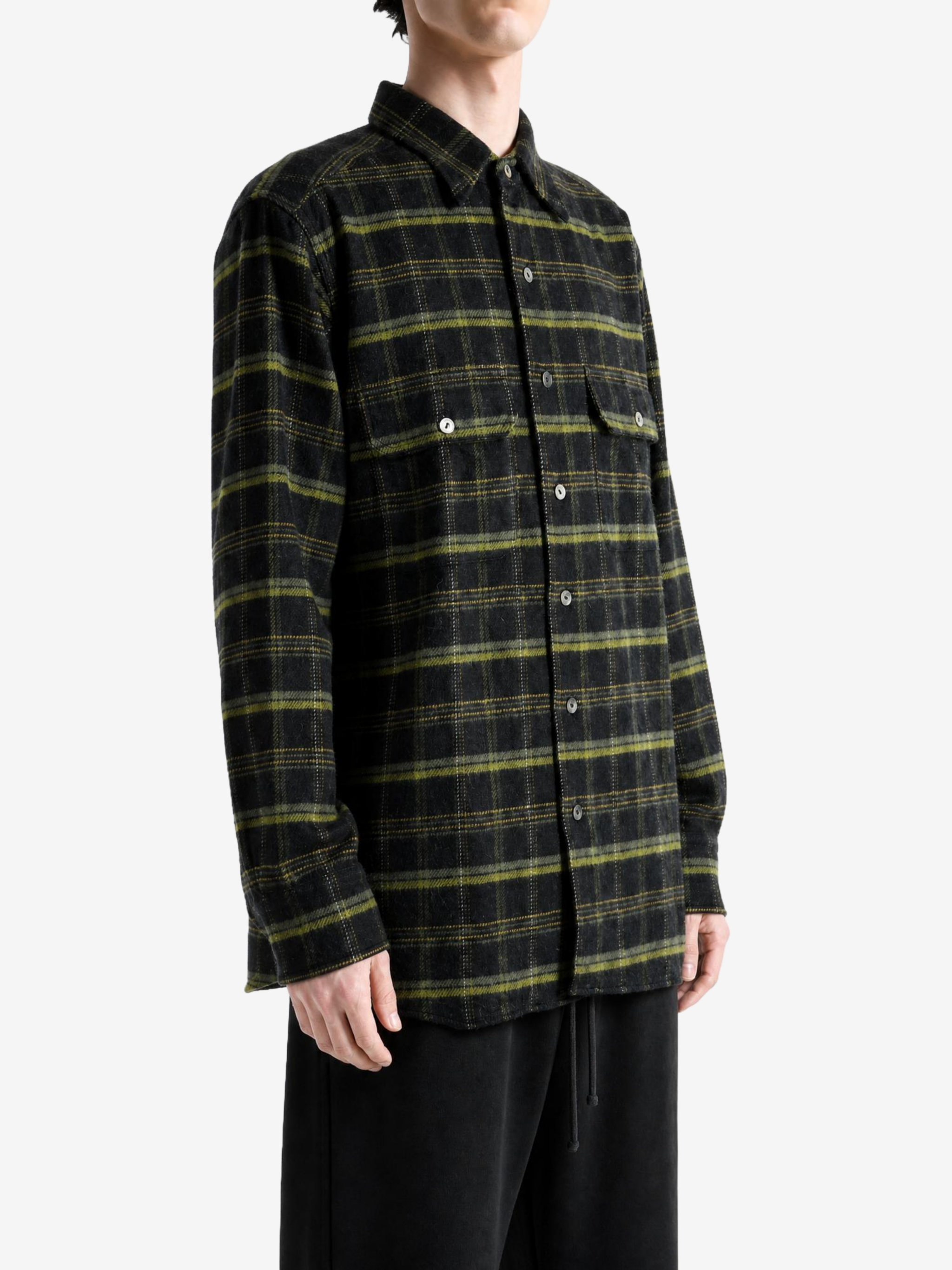 Green shirt, front view