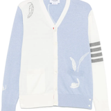 Blue knitwear, front view