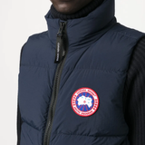 Navy jacket worn by a person, showing the jacket fit