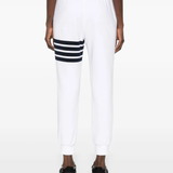 White pants worn by a person, showing the pants fit