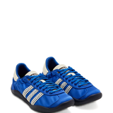 Blue sneakers, side view