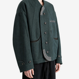 Green jeans, front view