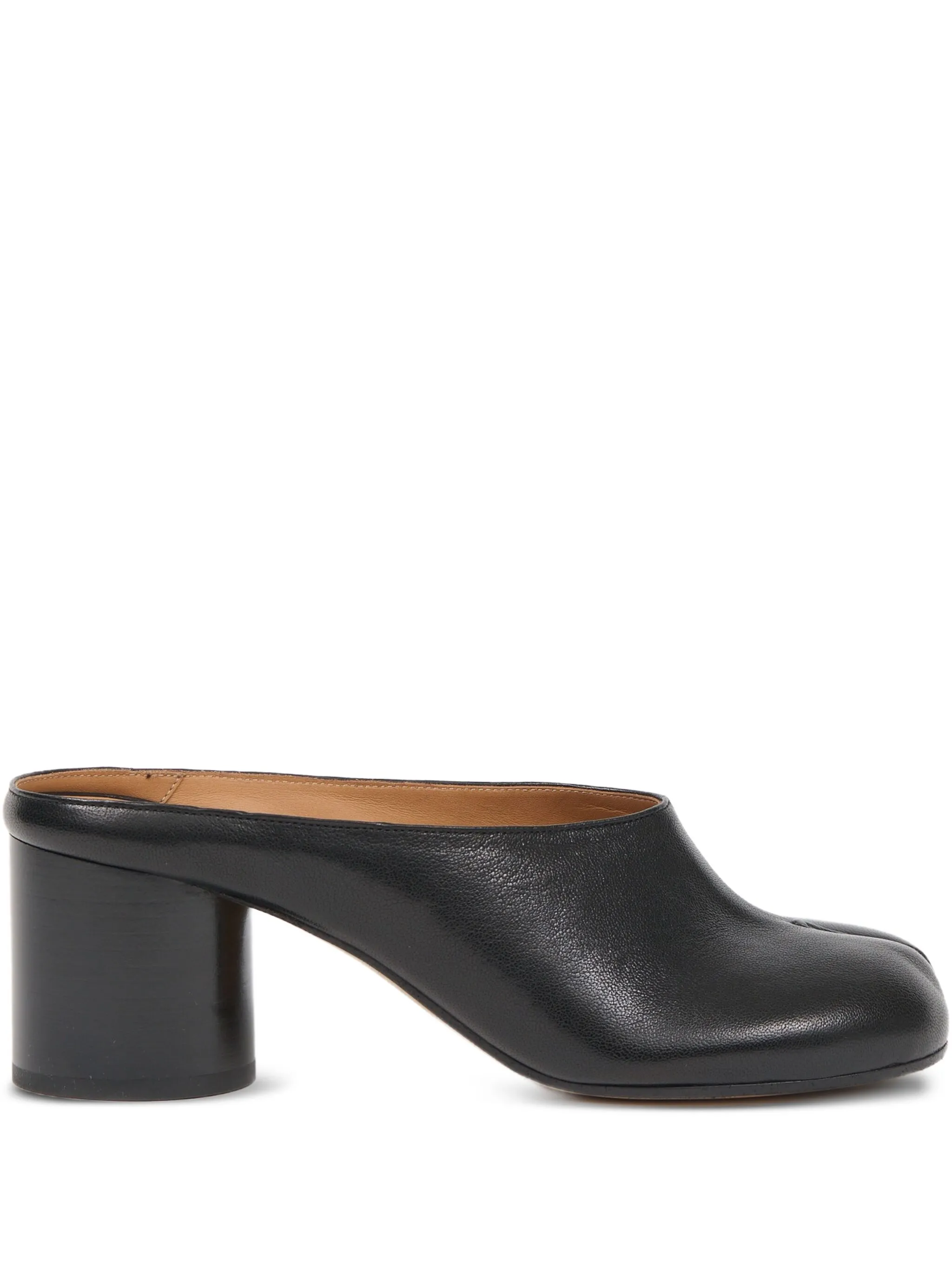 black mules, front view