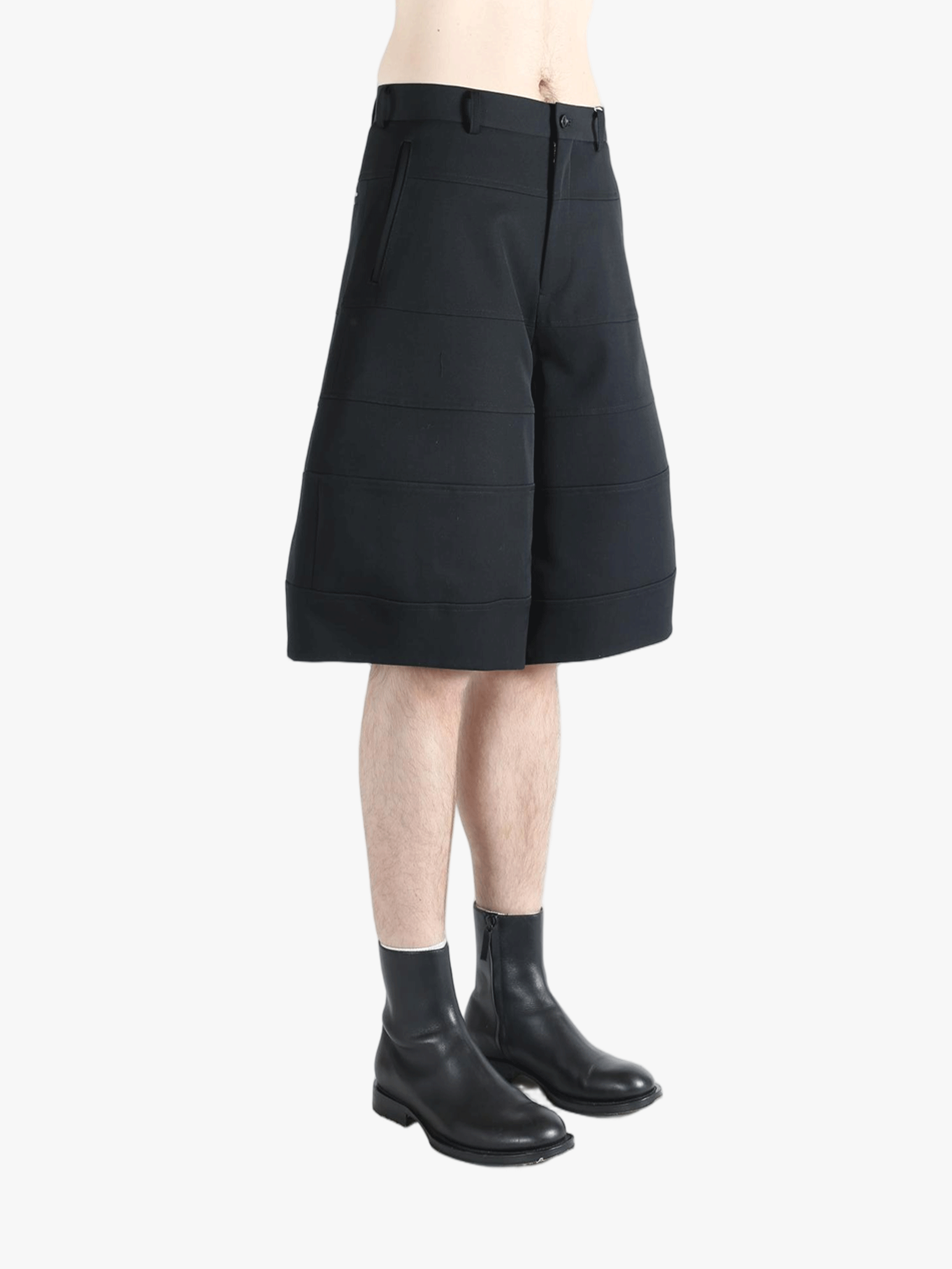 Black shorts worn by a person, showing the shorts fit