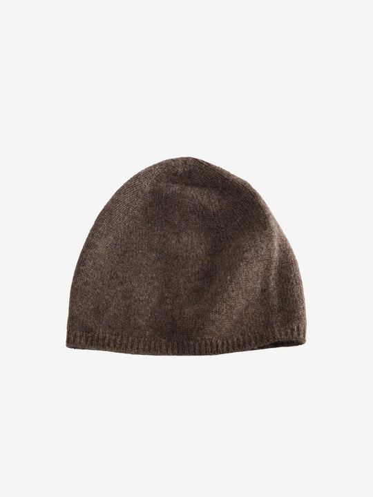 Brown hat, back view