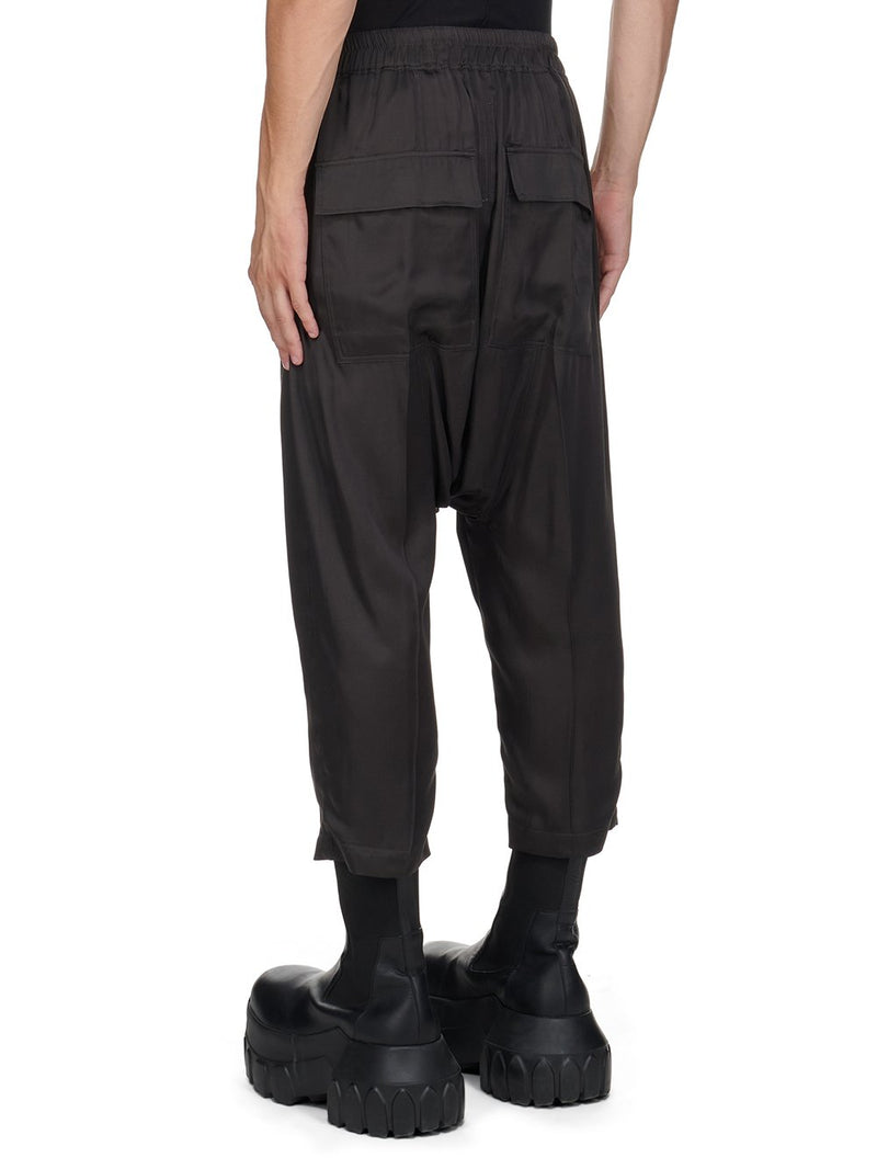 RICK OWENS - Men Charmeuse Drawstring Cropped Pants