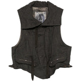 ZIGGY CHEN - Men Tattersall High-Neck Utility Vest