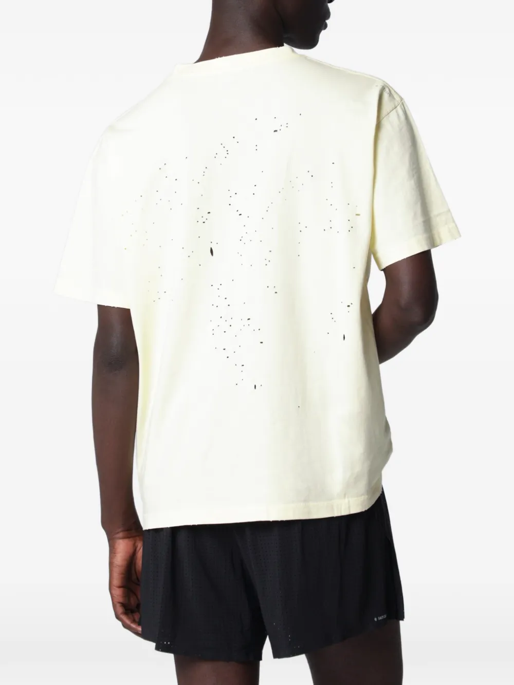 Yellow t-shirt, full body view