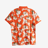 Orange shirt, back view