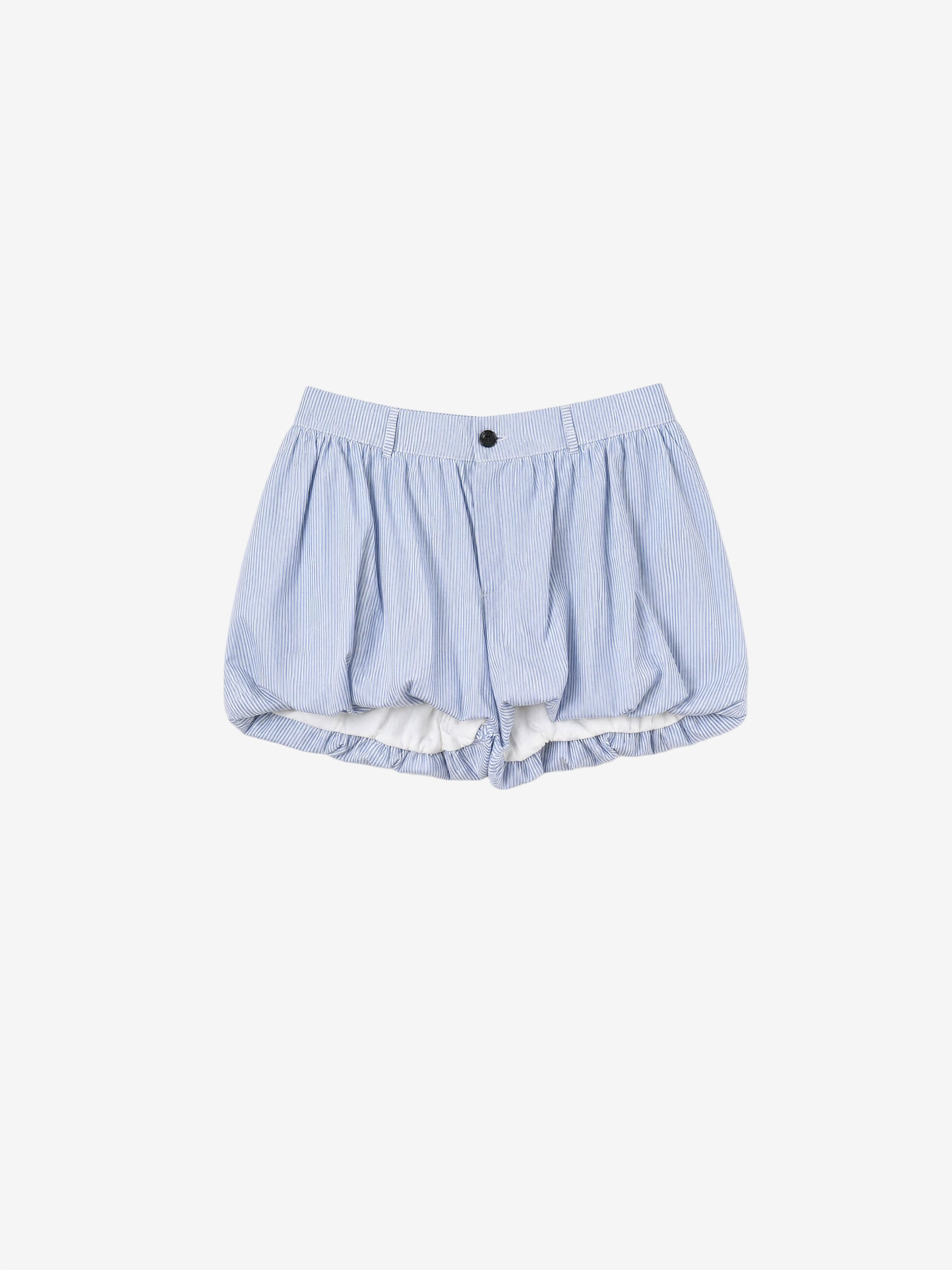Blue shorts, front view