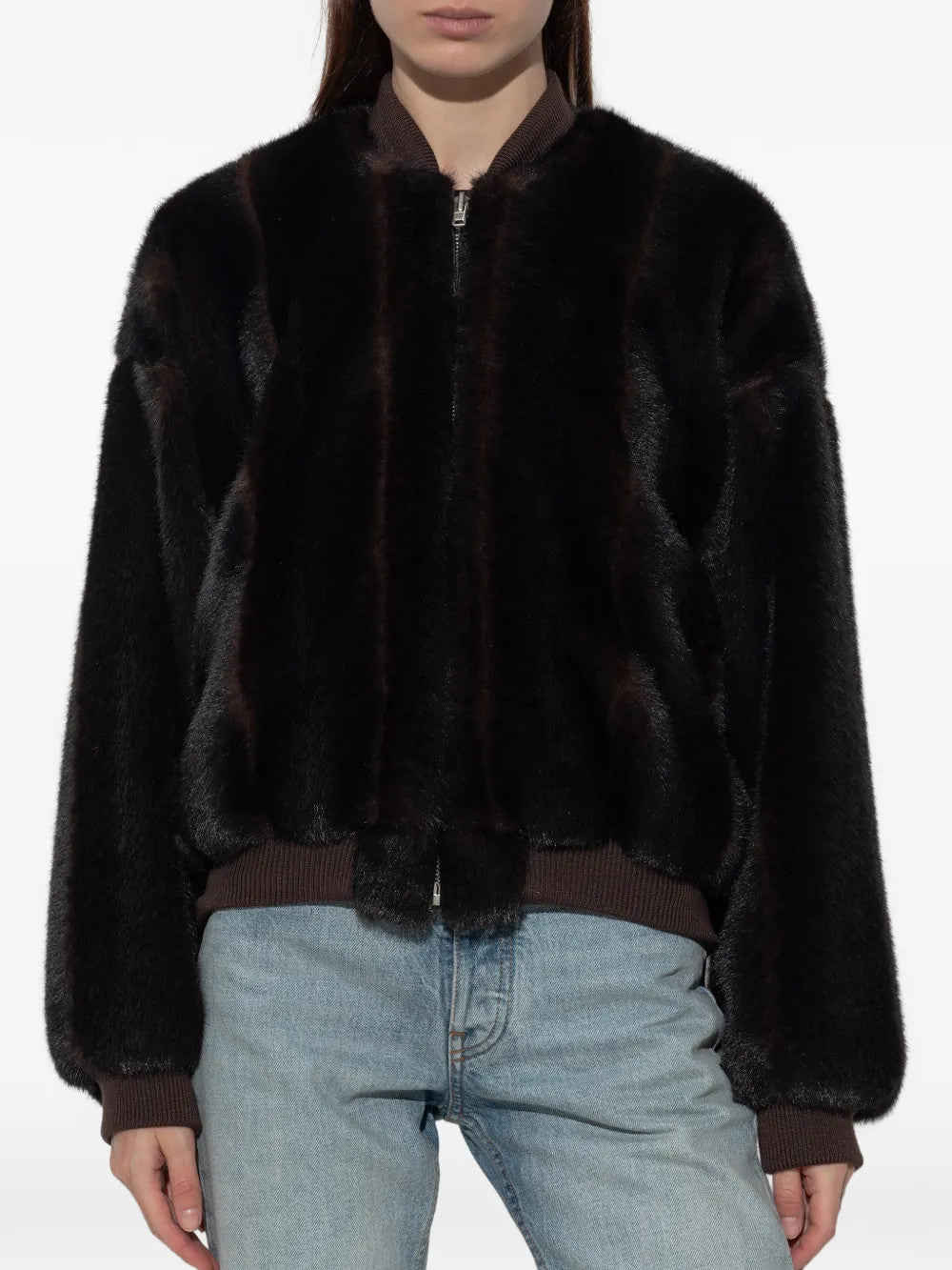 Brown jacket, full body view