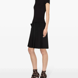 Black t-shirt, full body view