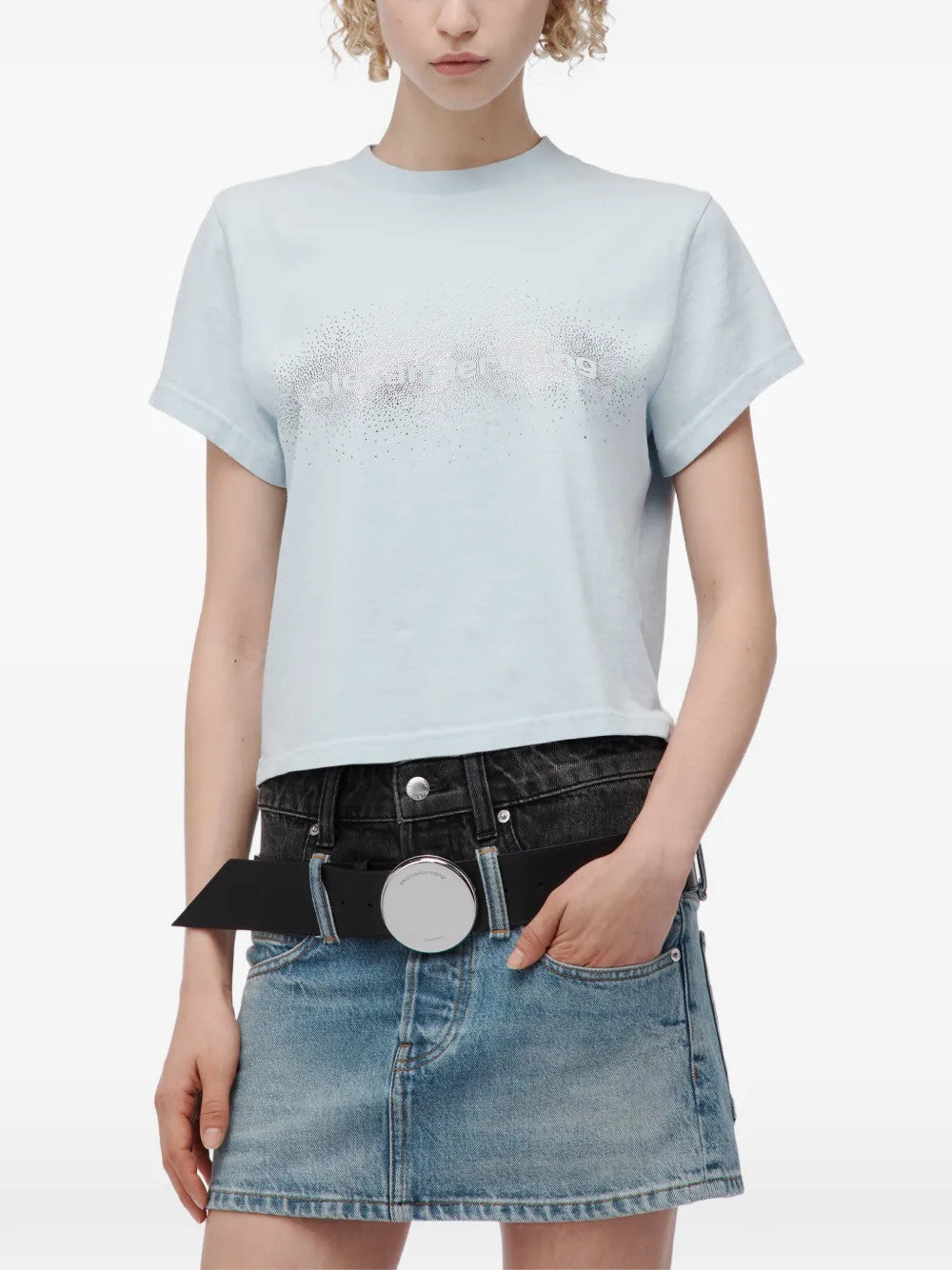 Blue t-shirt, front view
