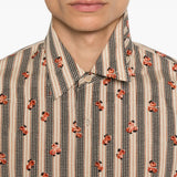 DRIES VAN NOTEN - Men Floral Stripe Print Shirt