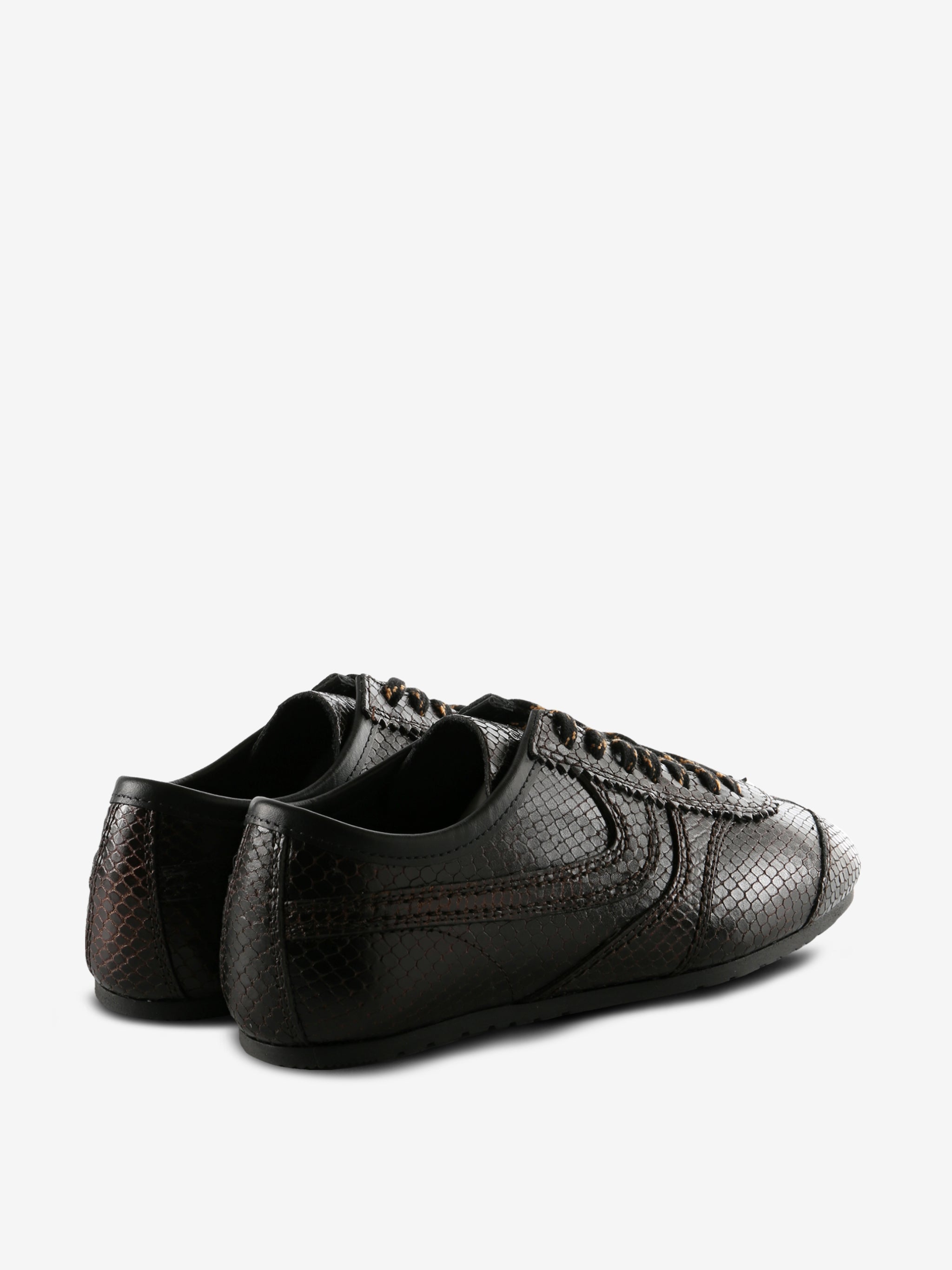 Brown shoes, back view