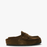 Brown sandals, side view