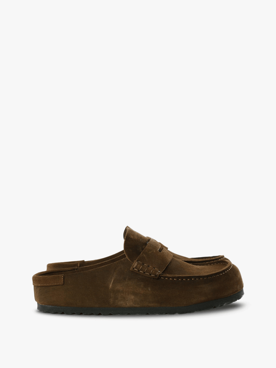 Brown sandals, side view