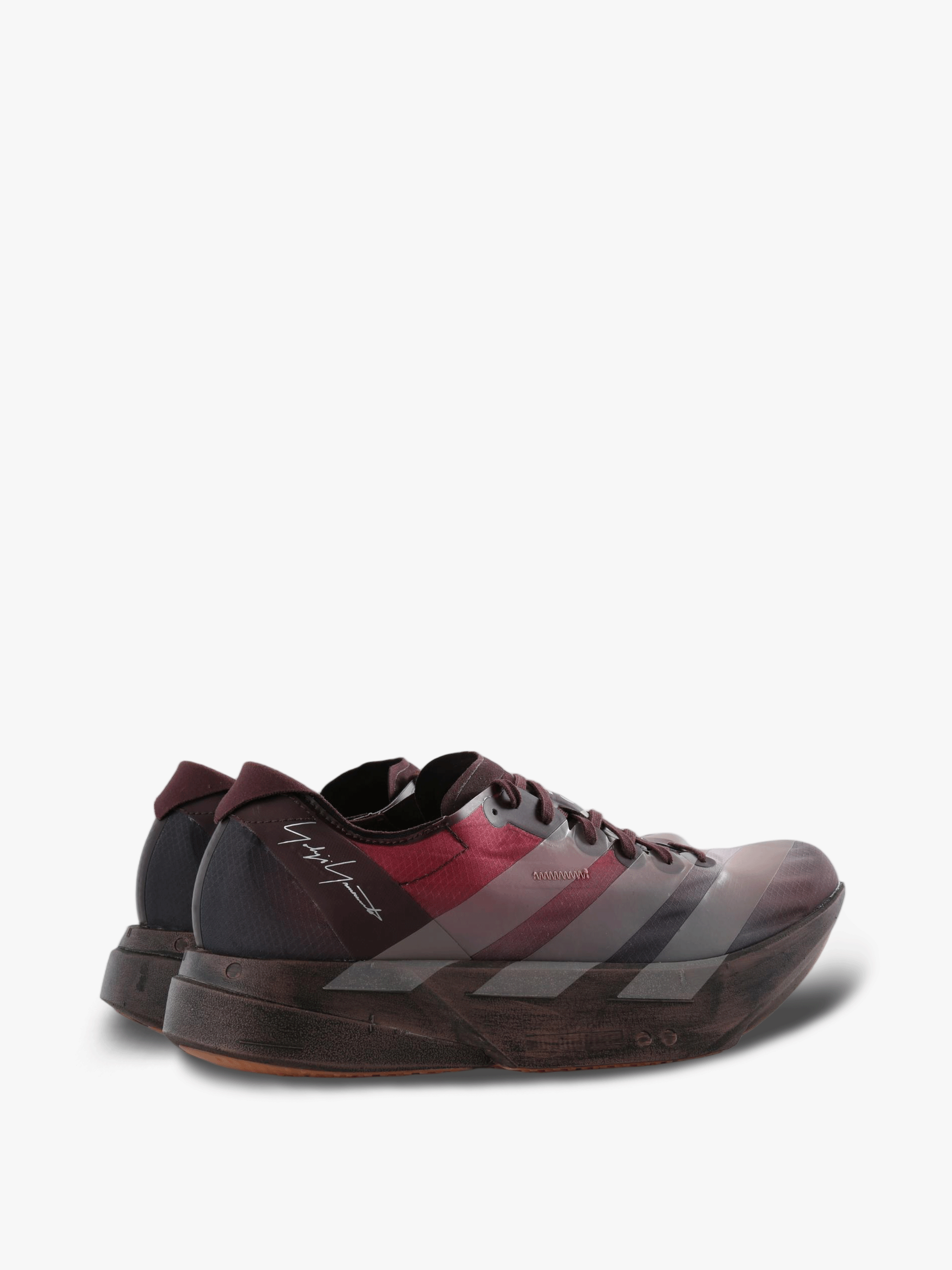 Burgundy shoes, back view