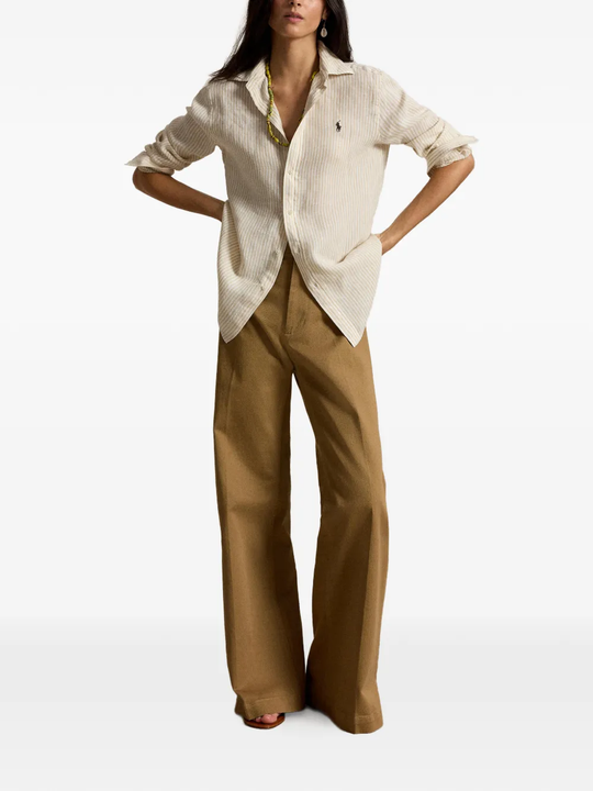 Tan knitwear, full body view