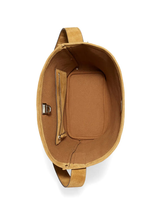 Close up of Tan bag, showing detail