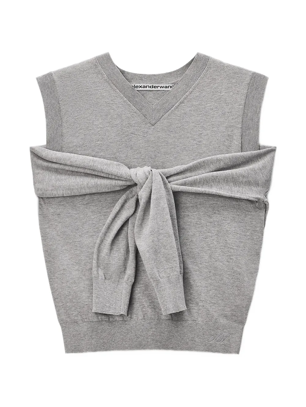 Grey top, front view