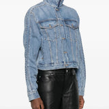 Blue jacket worn by a person, showing the jacket's fit