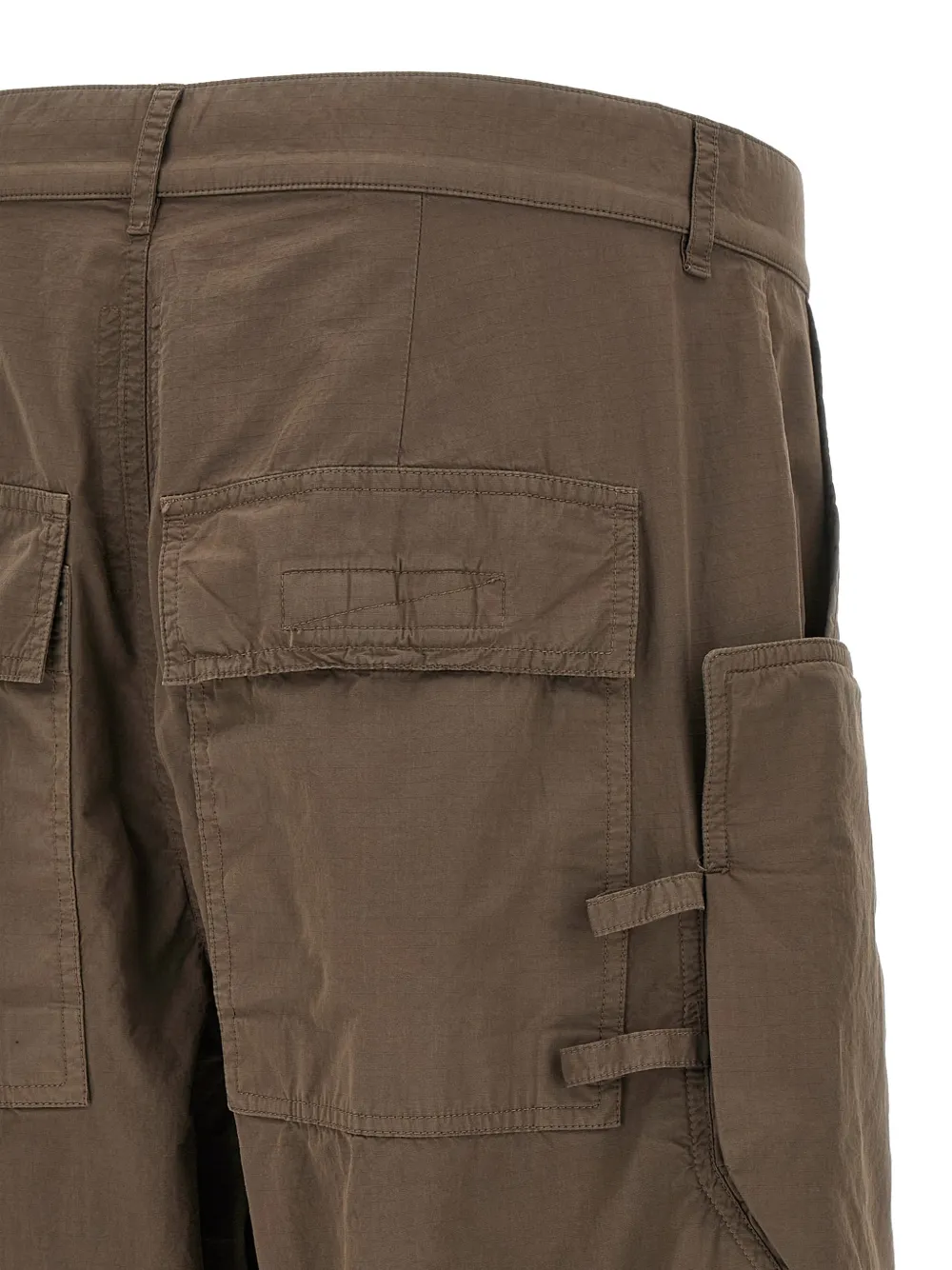 Close up of brown pants,showing texture of the cotton fabric