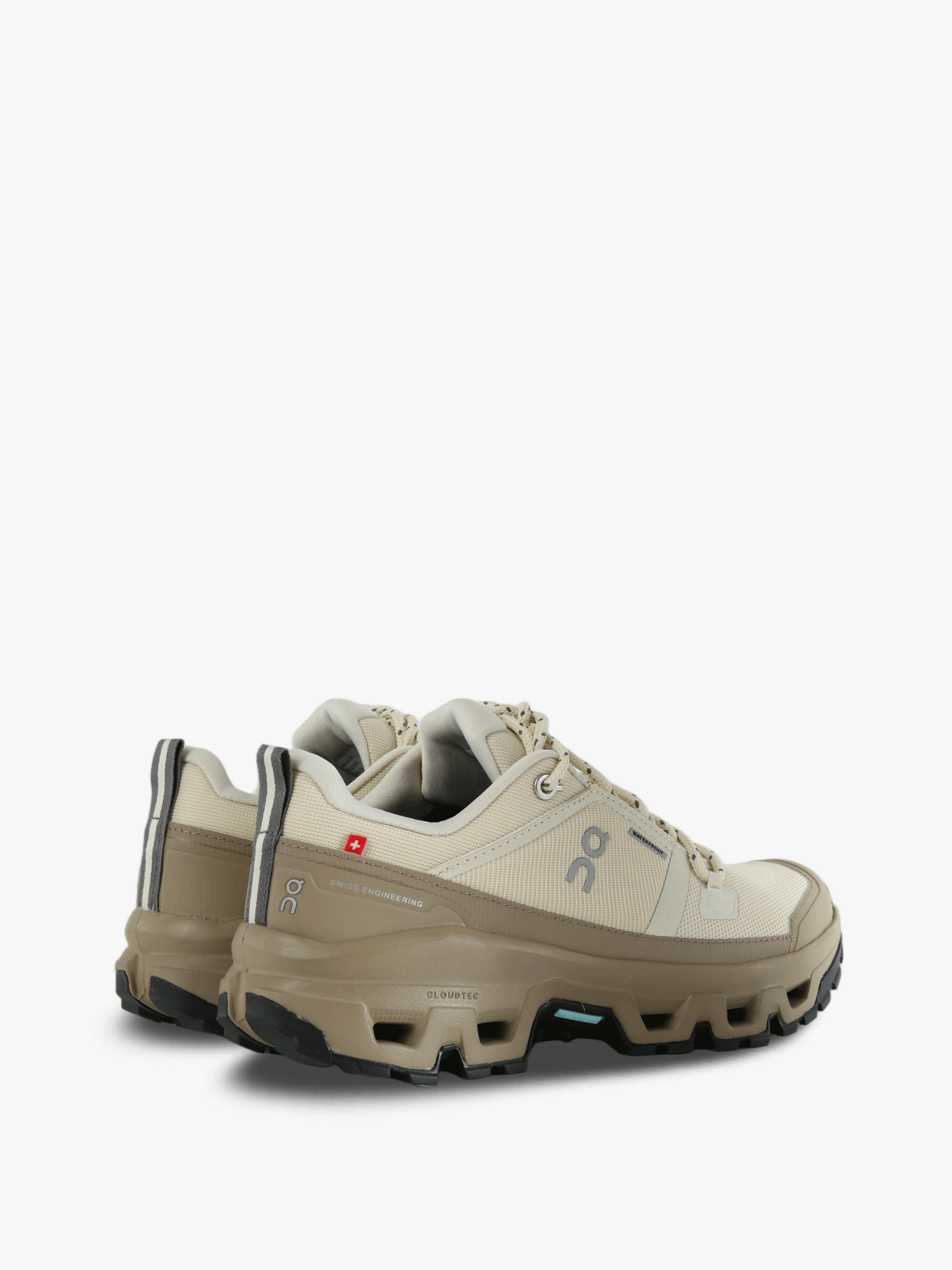 Tan shoes, back view