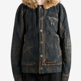 Black jacket worn by a person, showing the jacket fit