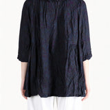 Navy shirt, full body view