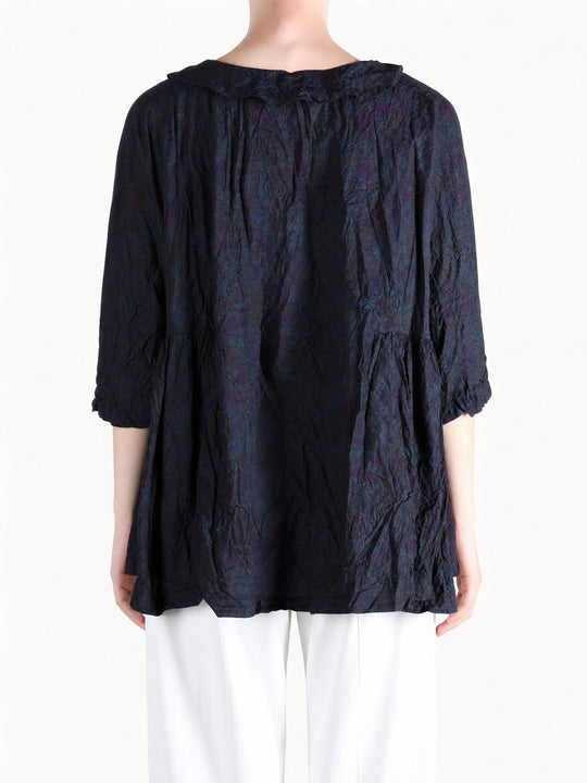 Navy shirt, full body view