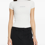 White t-shirts worn by a person, showing the t-shirts fit