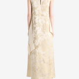 Tan dress, full body view