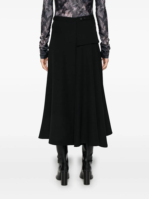 YOHJI YAMAMOTO - Women Wool Gabardine Layered Pants