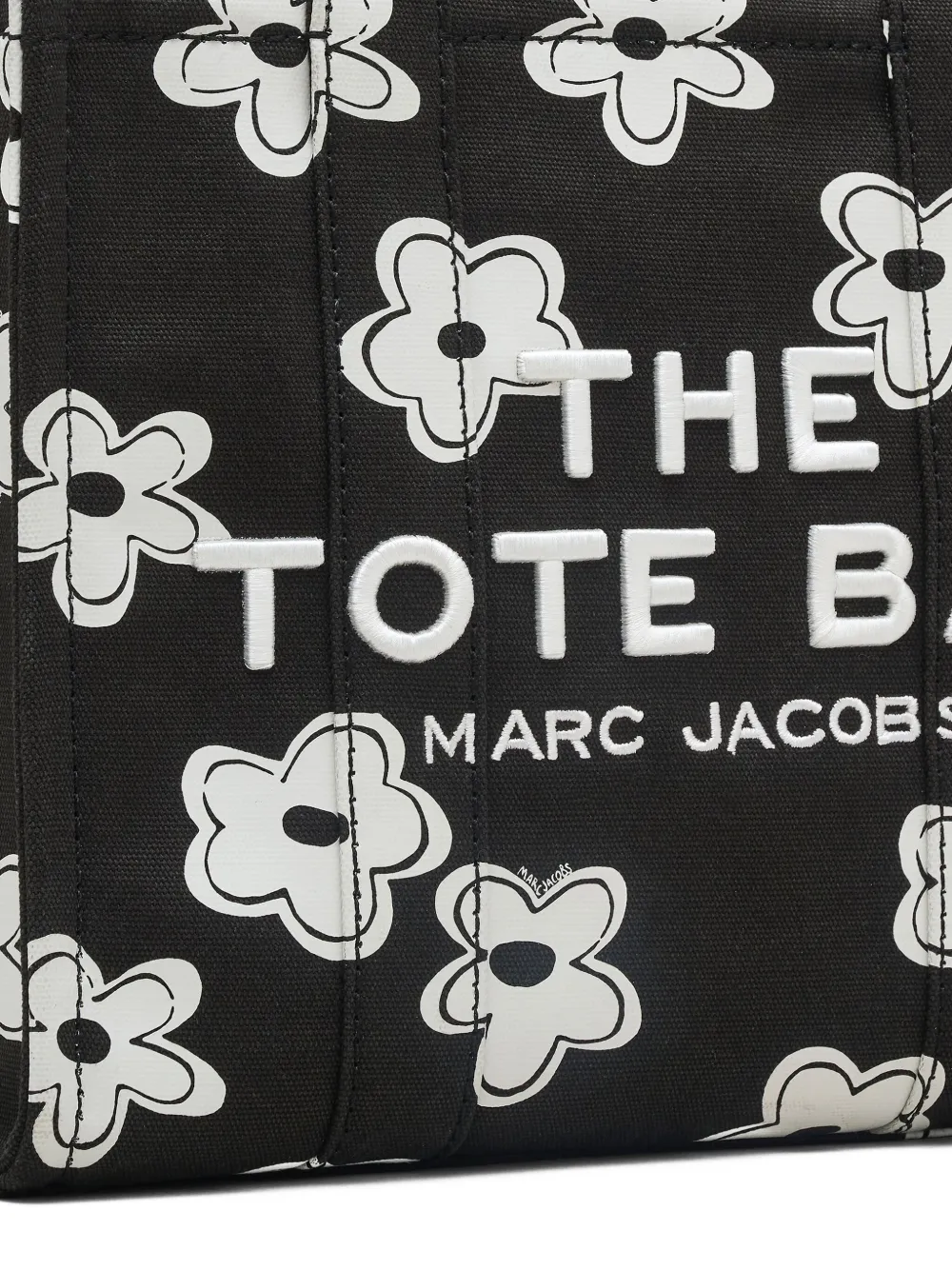 Close up of black bag, showing texture of the cotton fabric