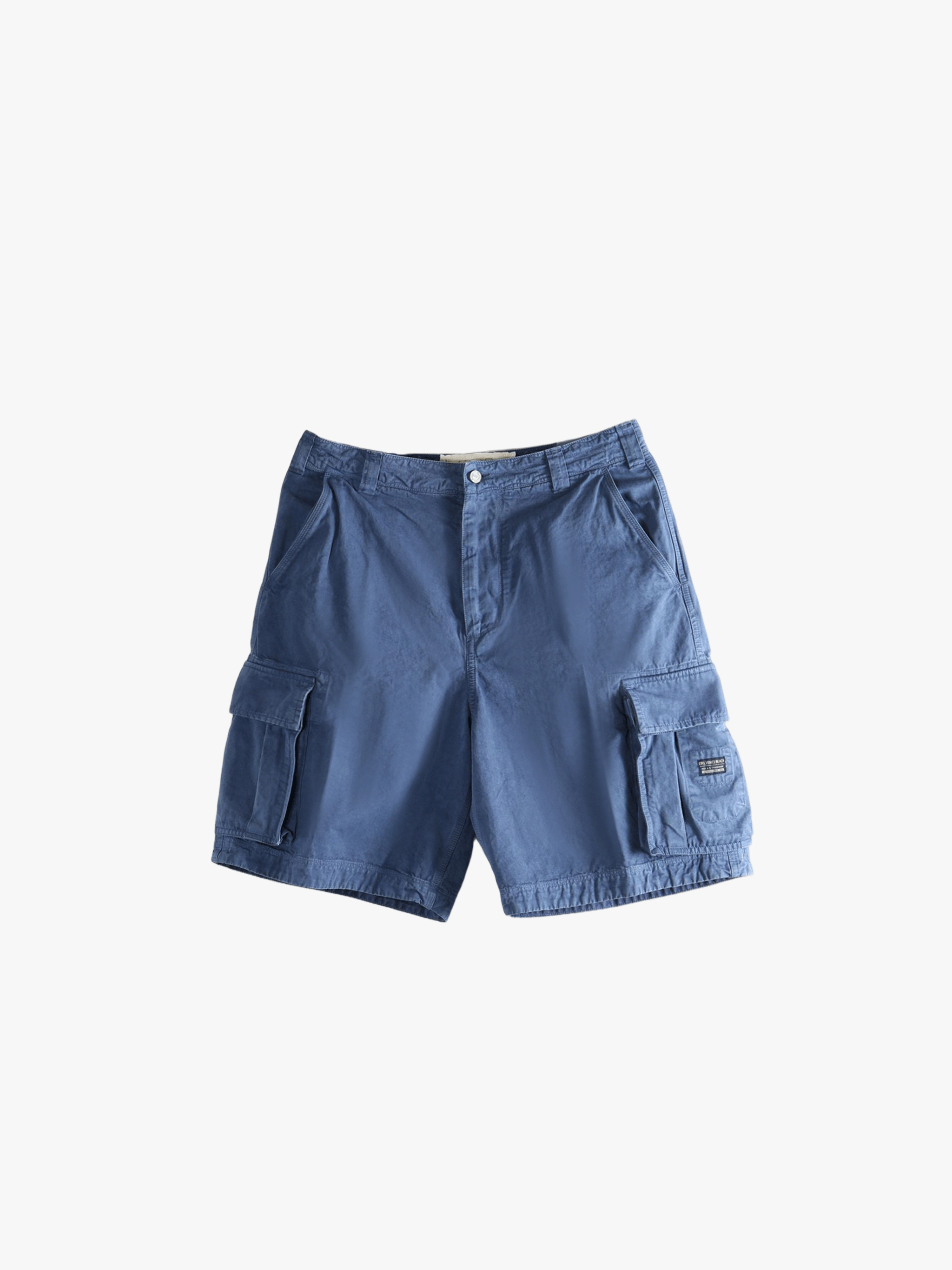 Blue shorts, front view