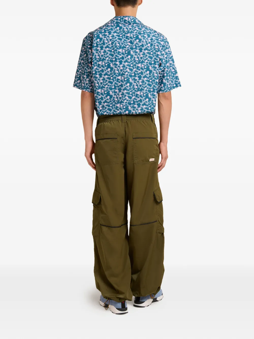 green pants, full body view