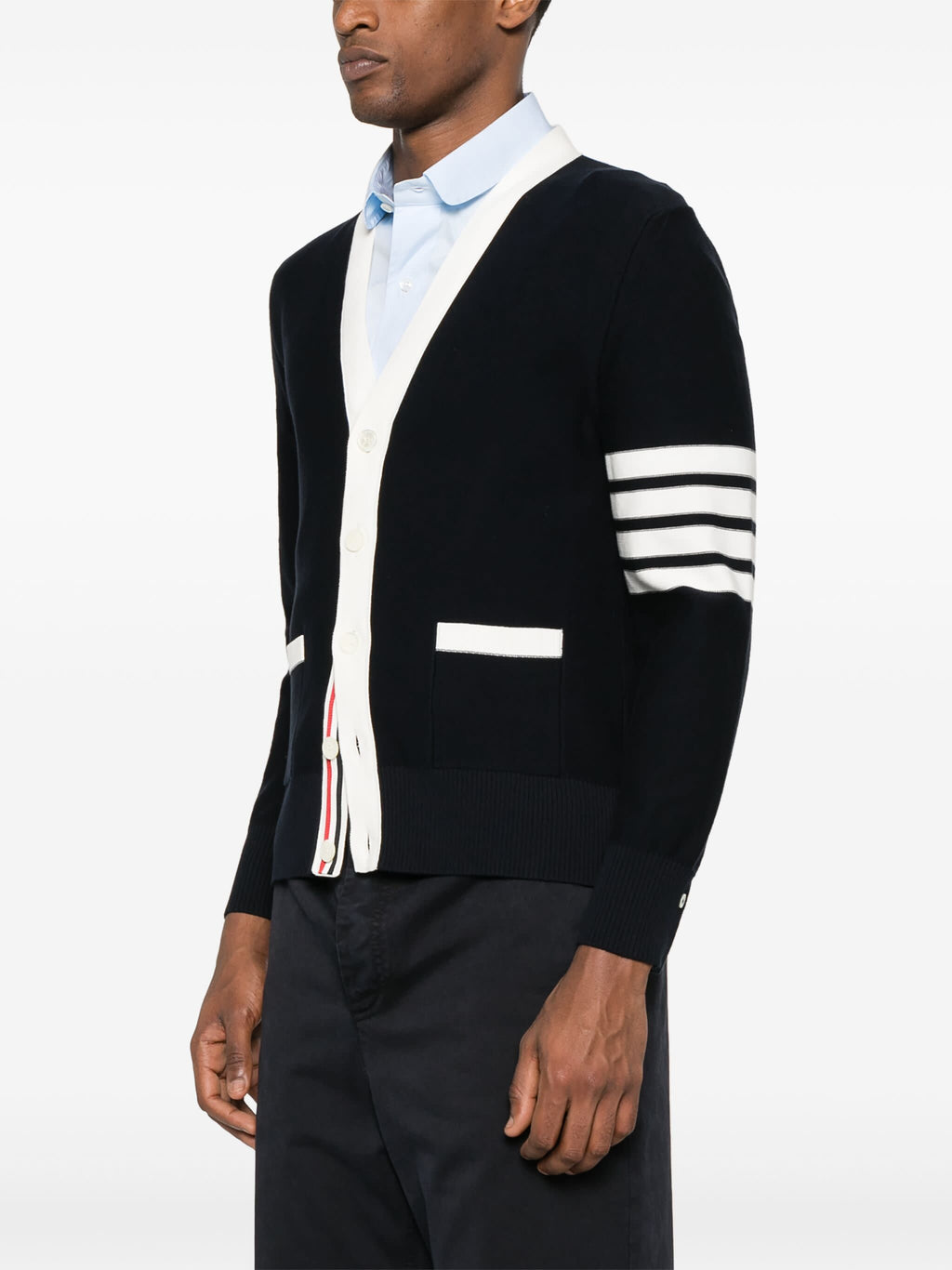 THOM BROWNE - Men Hector Reversed Jersey Intarsia Cardigan