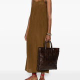 Brown dress, full body view