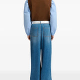 Blue pants, full body view