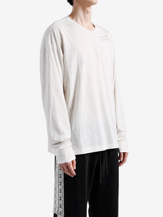 Tan t-shirt, full body view