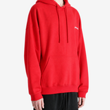 Red hoodie, full body view